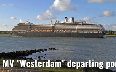 MV "Westerdam" departing port of Rotterdam, 26. July 2010