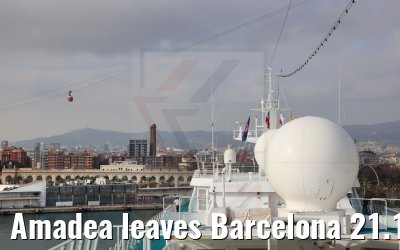 Amadea leaves Barcelona 21.12.2021