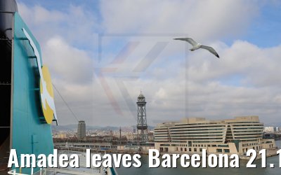 Amadea leaves Barcelona 21.12.2021