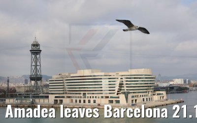 Amadea leaves Barcelona 21.12.2021