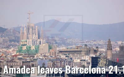 Amadea leaves Barcelona 21.12.2021