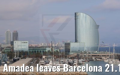 Amadea leaves Barcelona 21.12.2021