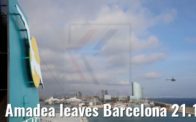 Amadea leaves Barcelona 21.12.2021