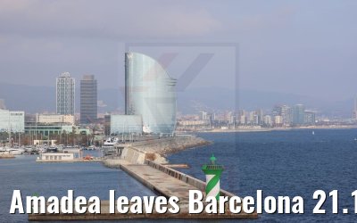 Amadea leaves Barcelona 21.12.2021