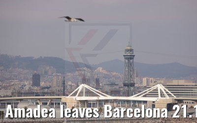 Amadea leaves Barcelona 21.12.2021