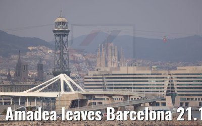 Amadea leaves Barcelona 21.12.2021