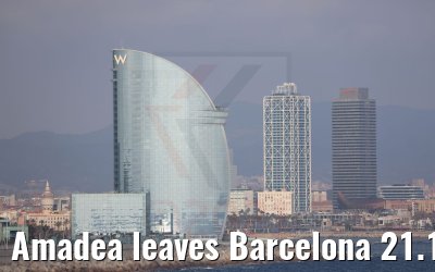 Amadea leaves Barcelona 21.12.2021