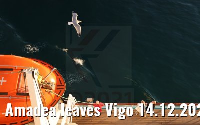 Amadea leaves Vigo 14.12.2021