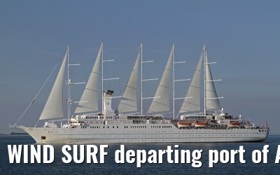 WIND SURF departing port of Antwerp (maiden call) - July 22, 2012