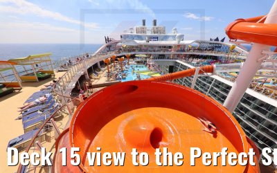 Deck 15 view to the Perfect Storm waterslides Wonder of the Seas