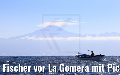 Fischer vor La Gomera mit Pico del Teide 03.05.2021