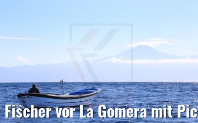 Fischer vor La Gomera mit Pico del Teide 03.05.2021
