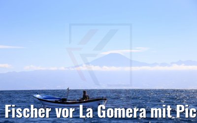 Fischer vor La Gomera mit Pico del Teide 03.05.2021