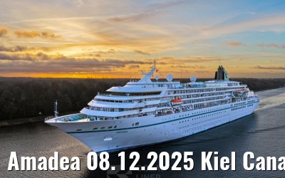Amadea 08.12.2025 Kiel Canal sunrise