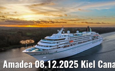 Amadea 08.12.2025 Kiel Canal sunrise
