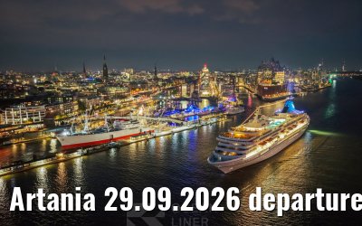 Artania 29.09.2026 departure Hamburg Elbphilharmonie