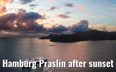 Hamburg Praslin after sunset