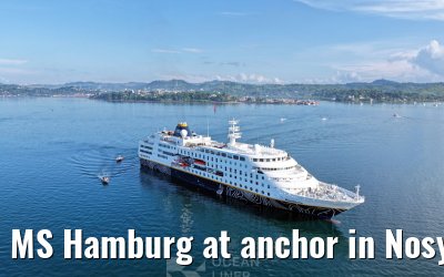 MS Hamburg at anchor in Nosy Be, Madagascar