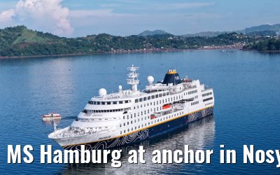 MS Hamburg at anchor in Nosy Be, Madagascar