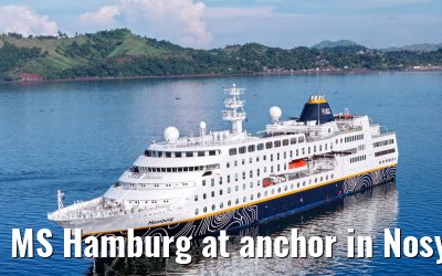 MS Hamburg at anchor in Nosy Be, Madagascar
