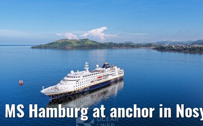MS Hamburg at anchor in Nosy Be, Madagascar