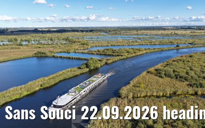 Sans Souci 22.09.2026 heading to Loitz, Peene river